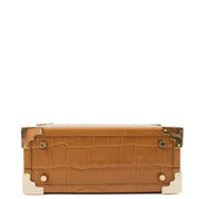 Picture of Aspinal of London Top Handle Trunk in Brown, Exotic Effect Leather