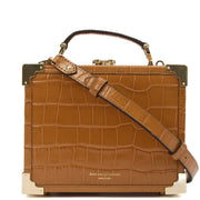 Picture of Aspinal of London Top Handle Trunk in Brown, Exotic Effect Leather