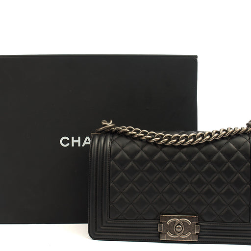 Picture of Chanel Cross Body Boy - Medium in Black, Calfskin Leather