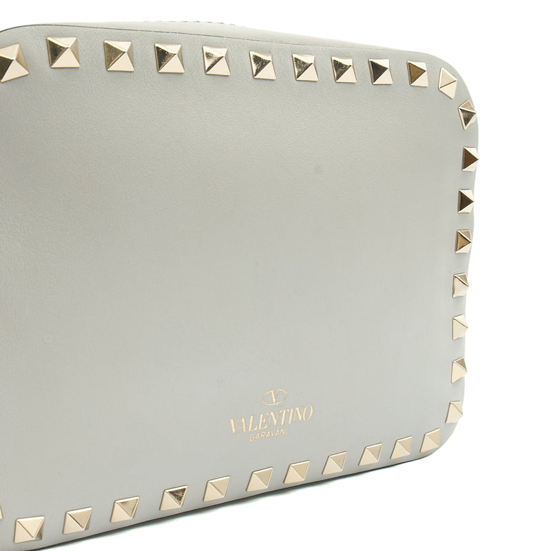 Picture of Valentino Cross Body Rockstud Crossbody Bag - Small in Grey, Leather