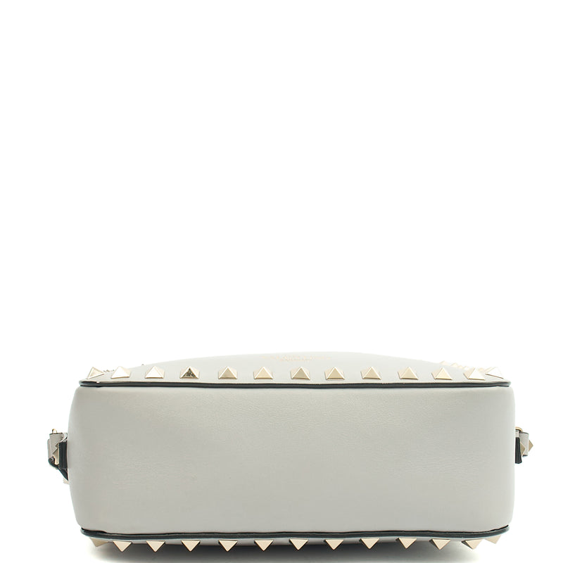 Picture of Valentino Cross Body Rockstud Crossbody Bag - Small in Grey, Leather
