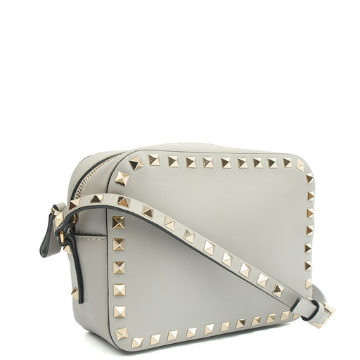Picture of Valentino Cross Body Rockstud Crossbody Bag - Small in Grey, Leather