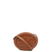 Picture of Celine Cross Body Triomphe Oval Crossbody in Brown, Box Calfskin