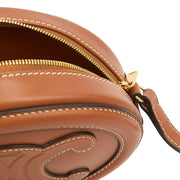 Picture of Celine Cross Body Triomphe Oval Crossbody in Brown, Box Calfskin
