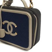 Picture of Chanel Shoulder Bag CC Filigree Vanity Case in Blue, Fabric