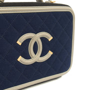 Picture of Chanel Shoulder Bag CC Filigree Vanity Case in Blue, Fabric