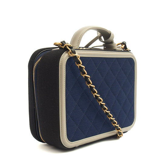 Picture of Chanel Shoulder Bag CC Filigree Vanity Case in Blue, Fabric