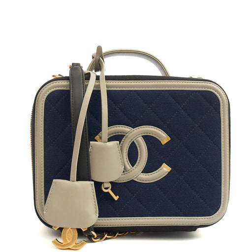 Picture of Chanel Shoulder Bag CC Filigree Vanity Case in Blue, Fabric