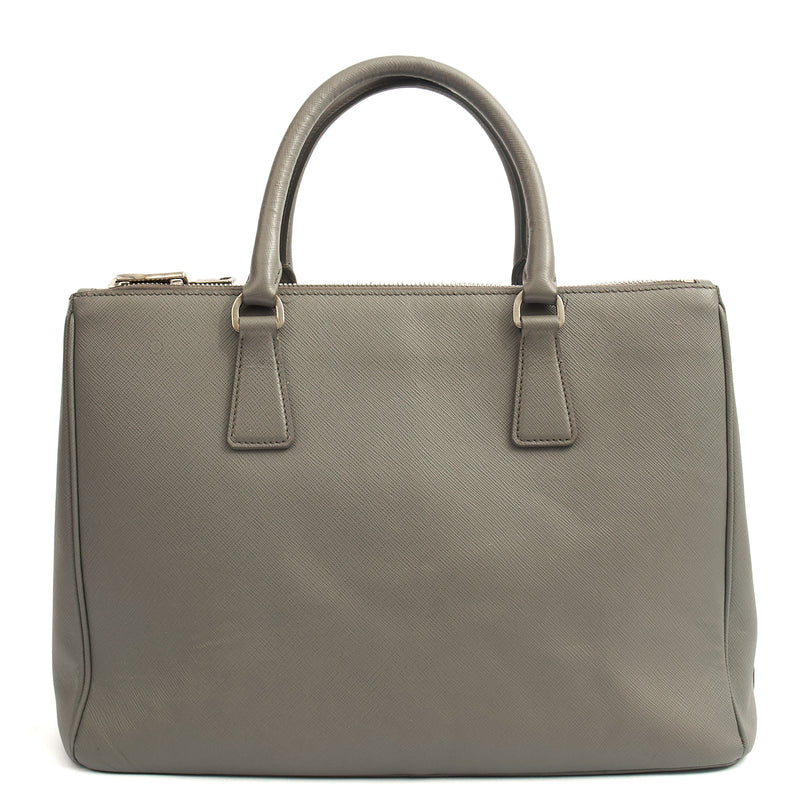 Picture of Prada Tote Galleria - Medium Double Zip Tote in Grey, Saffiano Leather