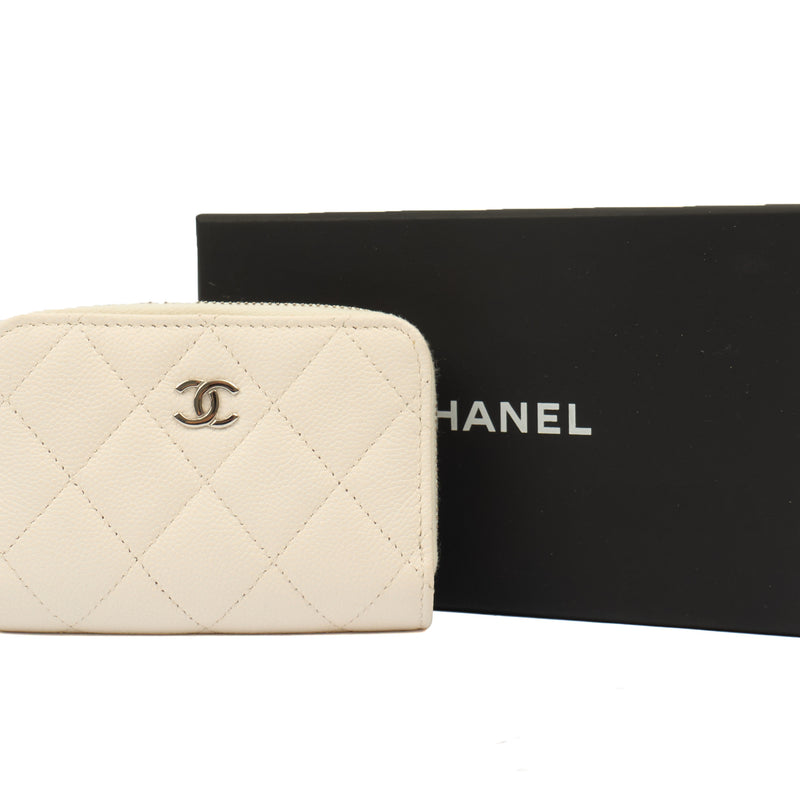 Picture of Chanel Purse Falp Coin Purse in White, Caviar Leather