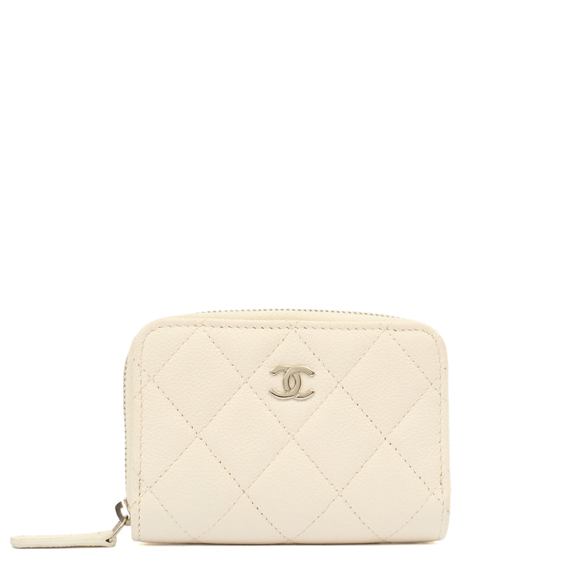 Picture of Chanel Purse Falp Coin Purse in White, Caviar Leather