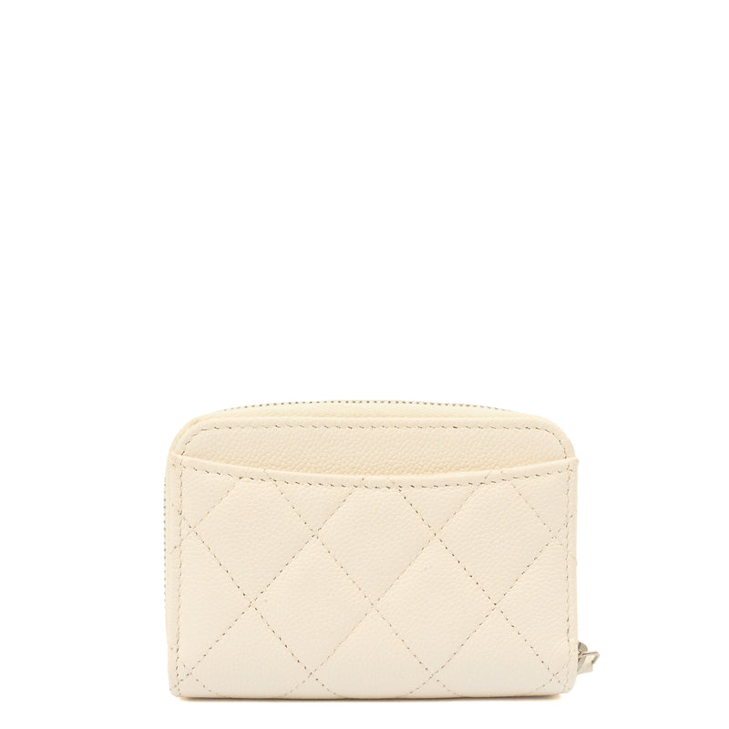 Picture of Chanel Purse Falp Coin Purse in White, Caviar Leather
