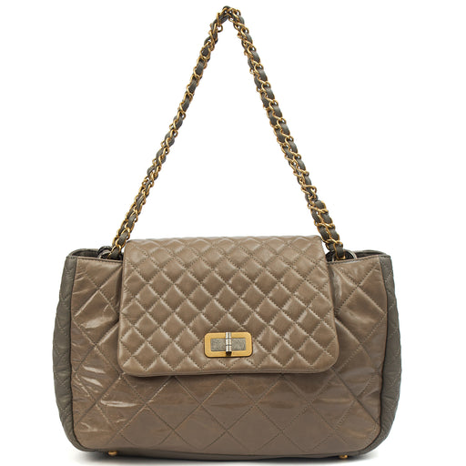 Picture of Chanel Tote Gabrielle Flap Bag in Grey, Glazed Calfskin