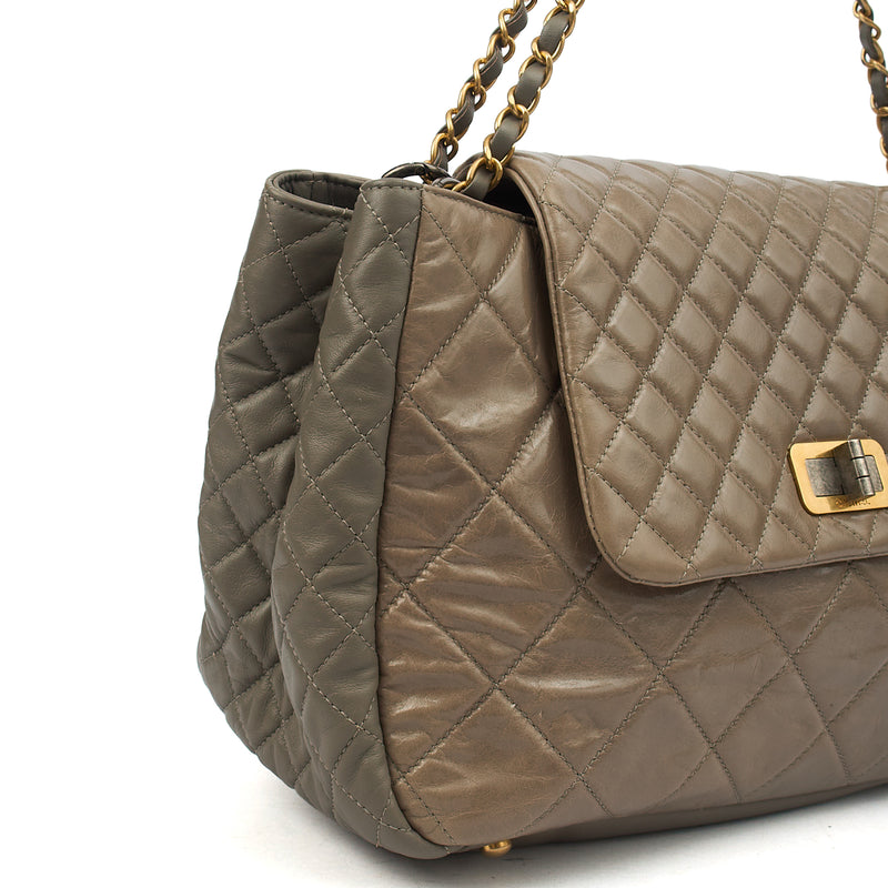 Picture of Chanel Tote Gabrielle Flap Bag in Grey, Glazed Calfskin