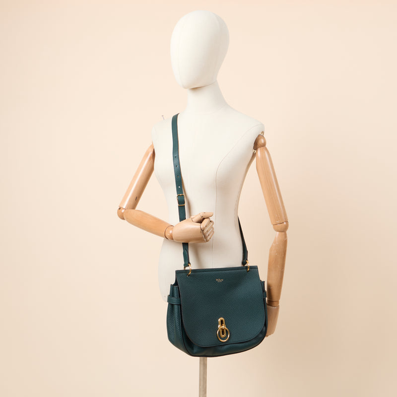 Mulberry Satchel Amberley in Mulberry Green, Calfskin Leather
