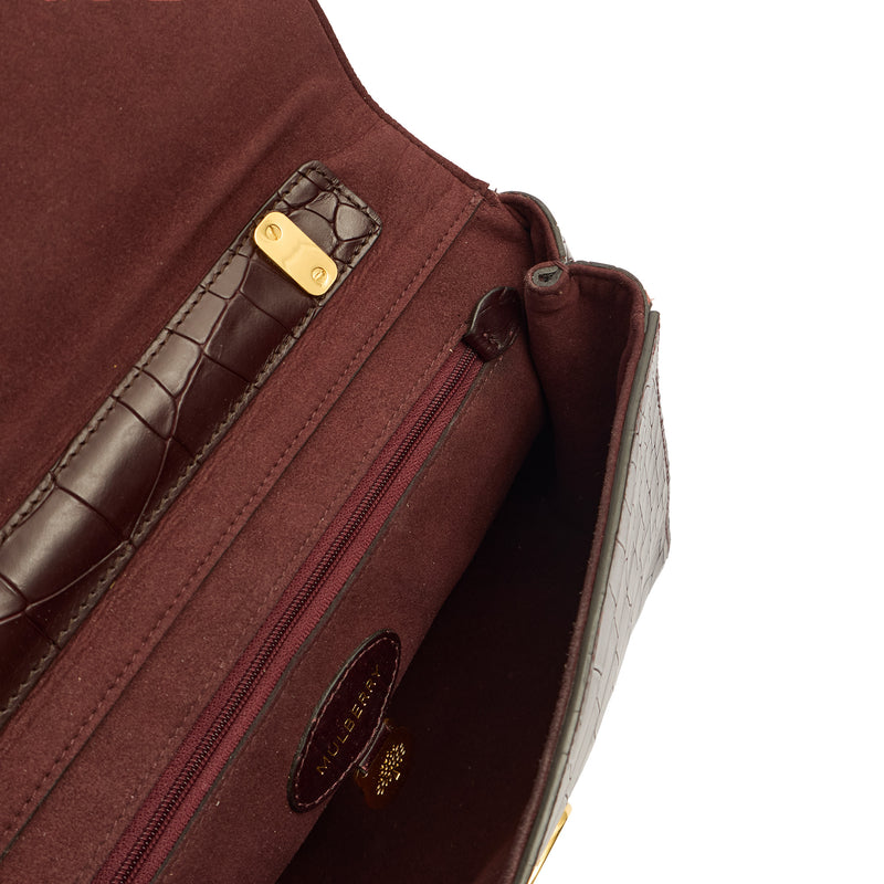 Picture of Mulberry Cross Body Lily - Large in Oxblood, Exotic Effect Leather