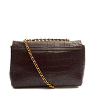 Picture of Mulberry Cross Body Lily - Large in Oxblood, Exotic Effect Leather