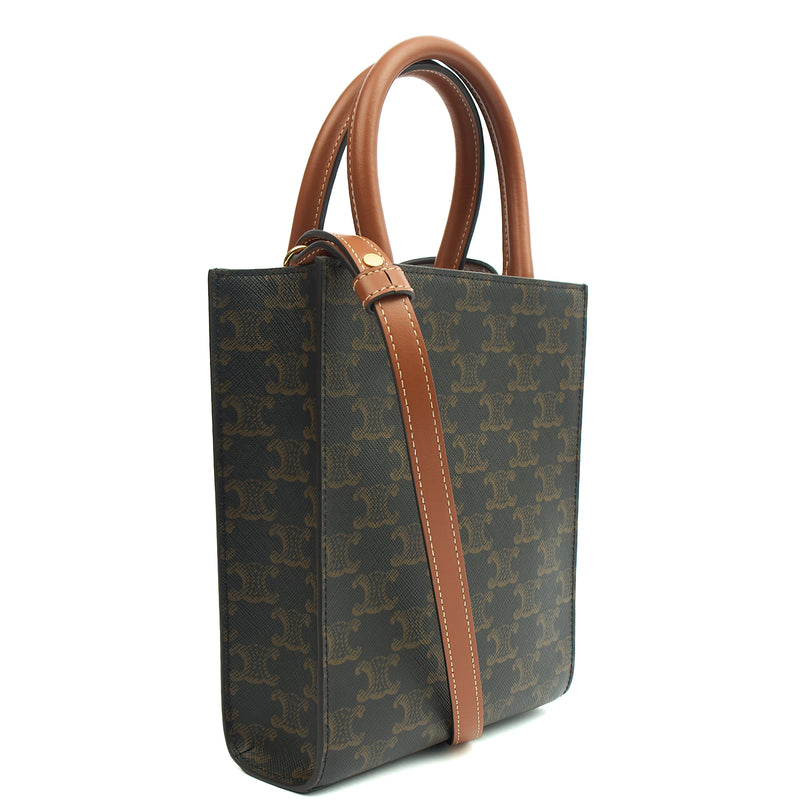 Picture of Celine Cross Body Vertical Cabas Tote in Brown, Leather