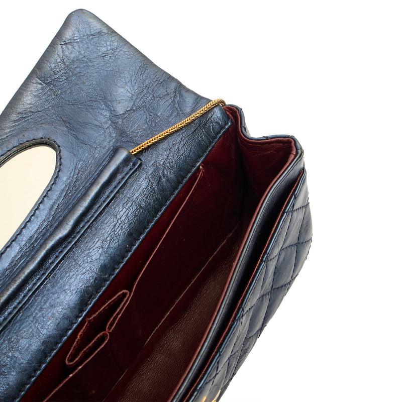 Picture of Chanel Shoulder Bag 2.55 Reissue East West Clutch in Blue, Crinkled Calfskin Leather