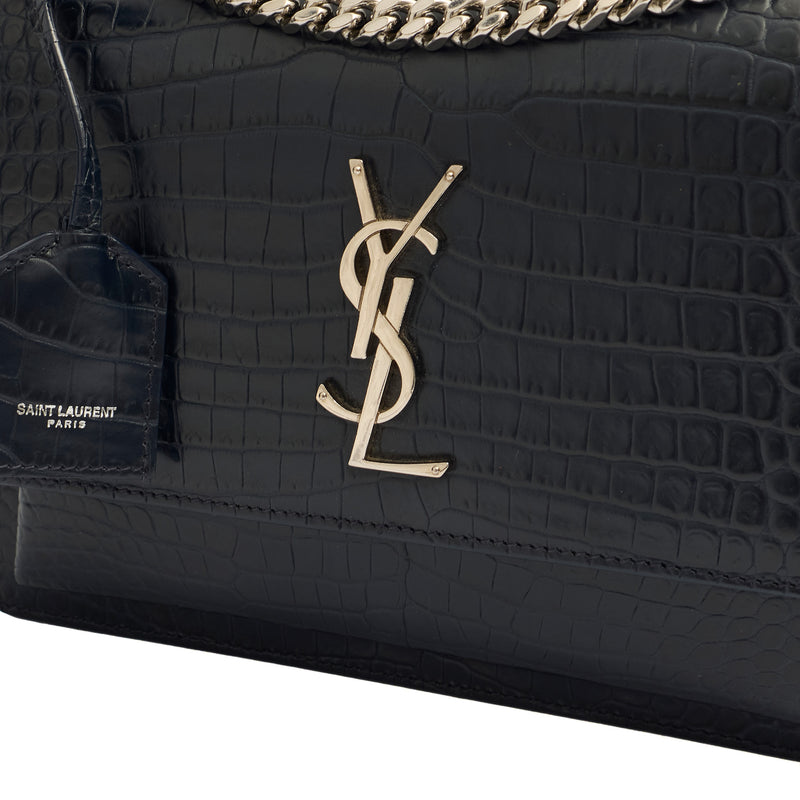 Picture of Saint Laurent Cross Body Sunset - Small in Navy, Exotic Effect Leather