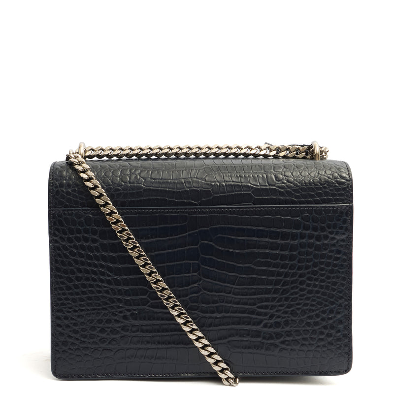 Picture of Saint Laurent Cross Body Sunset - Small in Navy, Exotic Effect Leather