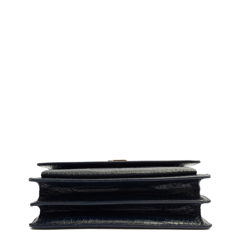 Picture of Saint Laurent Cross Body Sunset - Small in Navy, Exotic Effect Leather