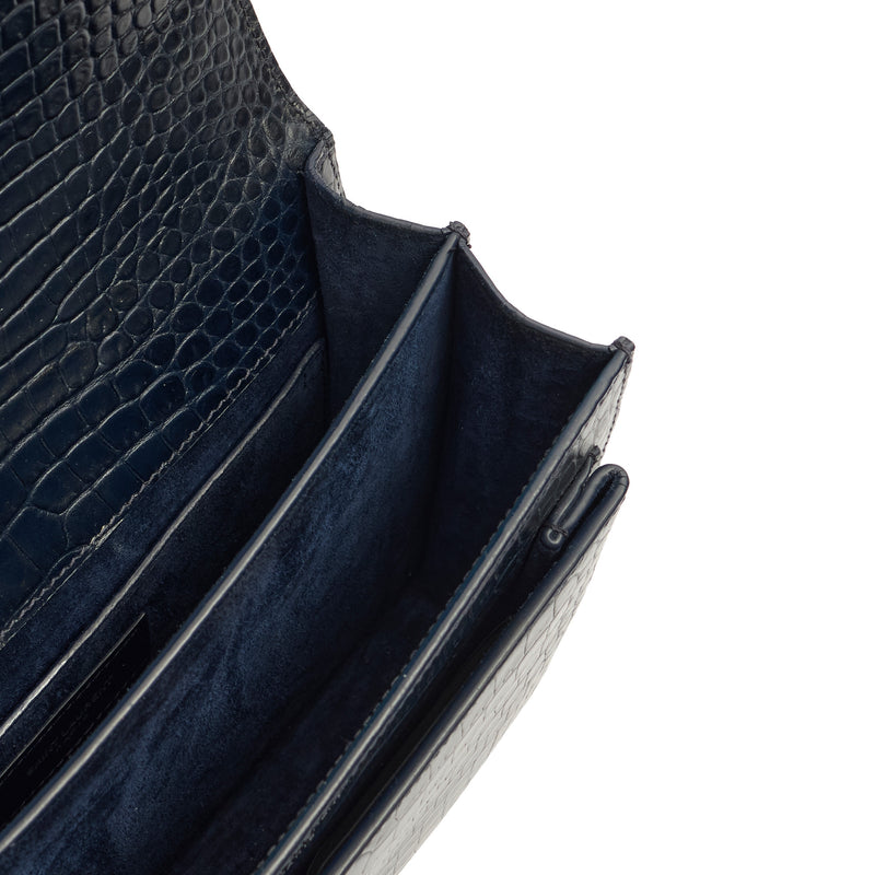 Picture of Saint Laurent Cross Body Sunset - Small in Navy, Exotic Effect Leather