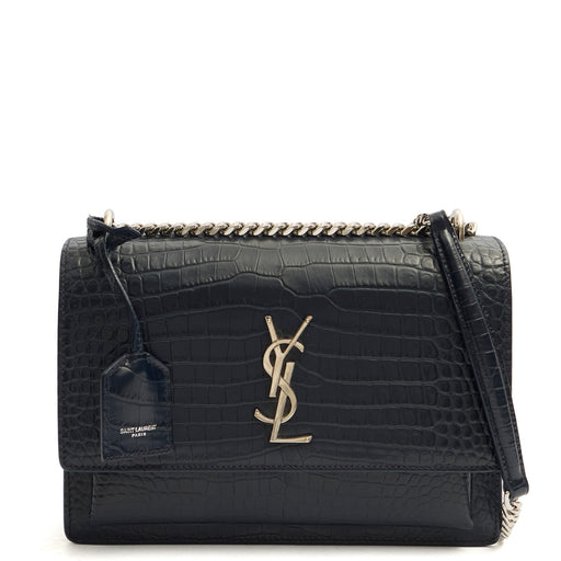 Picture of Saint Laurent Cross Body Sunset - Small in Navy, Exotic Effect Leather