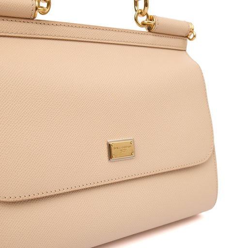 Picture of Dolce & Gabbana Top Handle Sicily in Cream, Leather