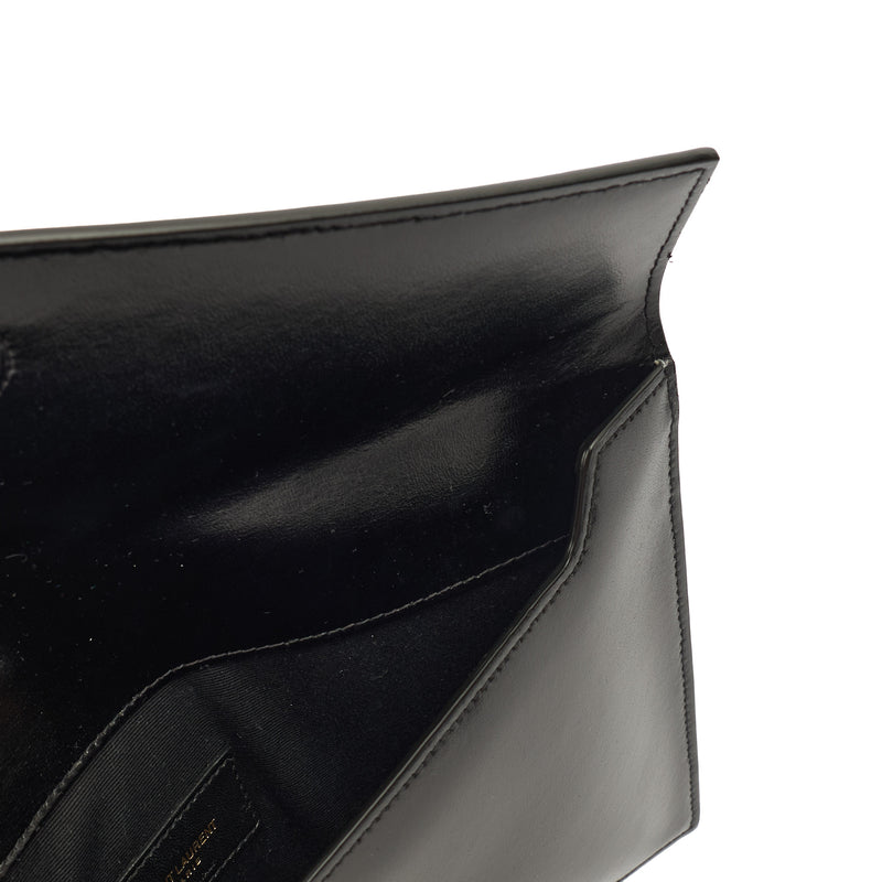 Picture of Saint Laurent Clutch Uptown Pouch in Black, Calfskin Leather