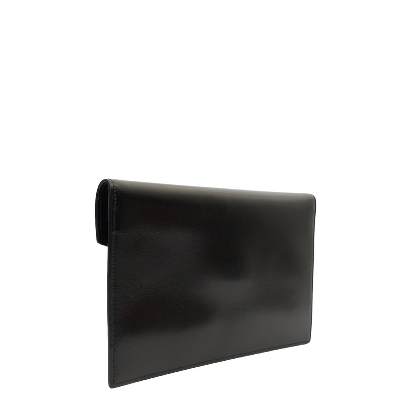 Picture of Saint Laurent Clutch Uptown Pouch in Black, Calfskin Leather