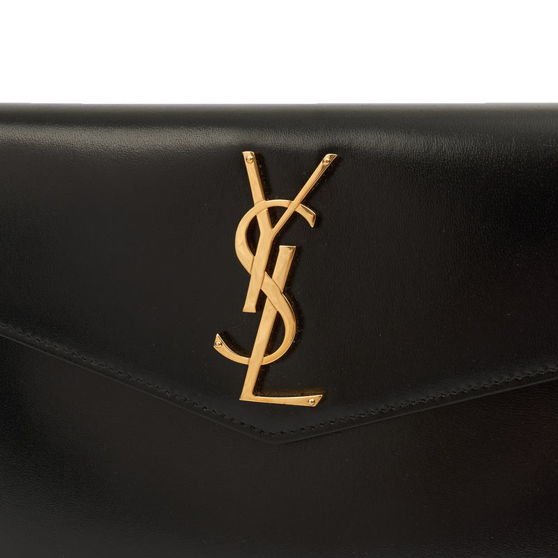 Picture of Saint Laurent Clutch Uptown Pouch in Black, Calfskin Leather