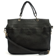 Picture of Mulberry Top Handle Trout in Black, Calfskin Leather