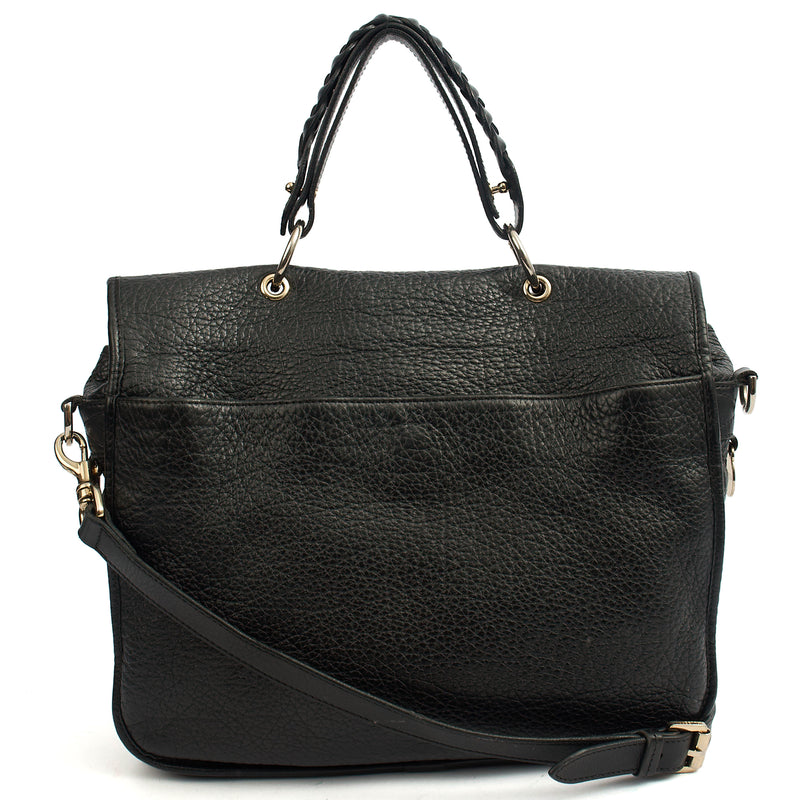 Picture of Mulberry Top Handle Trout in Black, Calfskin Leather