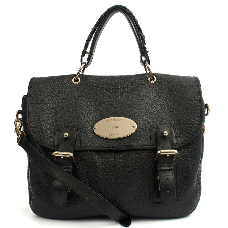 Picture of Mulberry Top Handle Trout in Black, Calfskin Leather