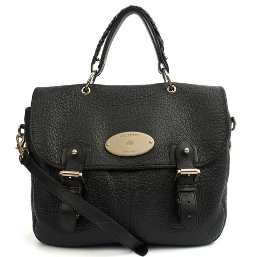 Picture of Mulberry Top Handle Trout in Black, Calfskin Leather