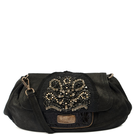 Picture of Prada Cross Body Evening Bag in Black, Leather