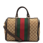 Picture of Gucci Tote Boston in Brown, GG Supreme Canvas