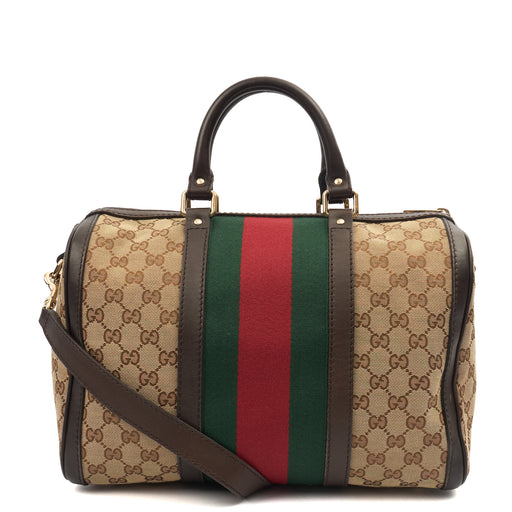 Picture of Gucci Tote Boston in Brown, GG Supreme Canvas