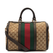 Picture of Gucci Tote Boston in Brown, GG Supreme Canvas