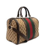 Picture of Gucci Tote Boston in Brown, GG Supreme Canvas