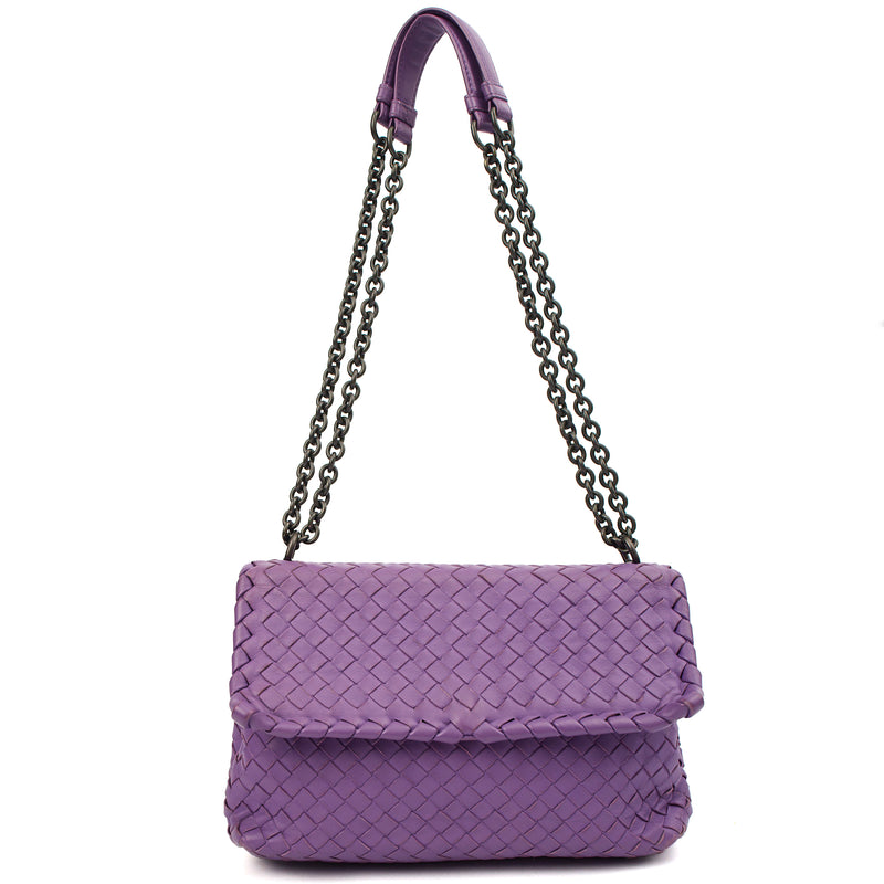 Picture of Bottega Veneta Cross Body Olimpia - Small in Purple, Leather