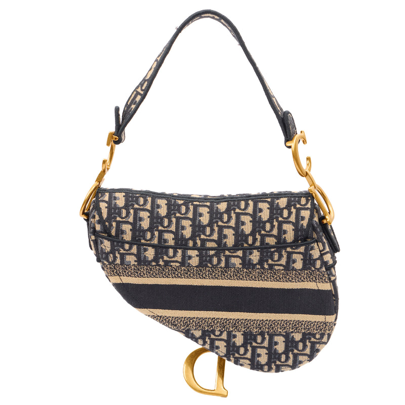 Picture of Christian Dior Shoulder Bag Saddle Bag in Blue, Dior Oblique Embroidery