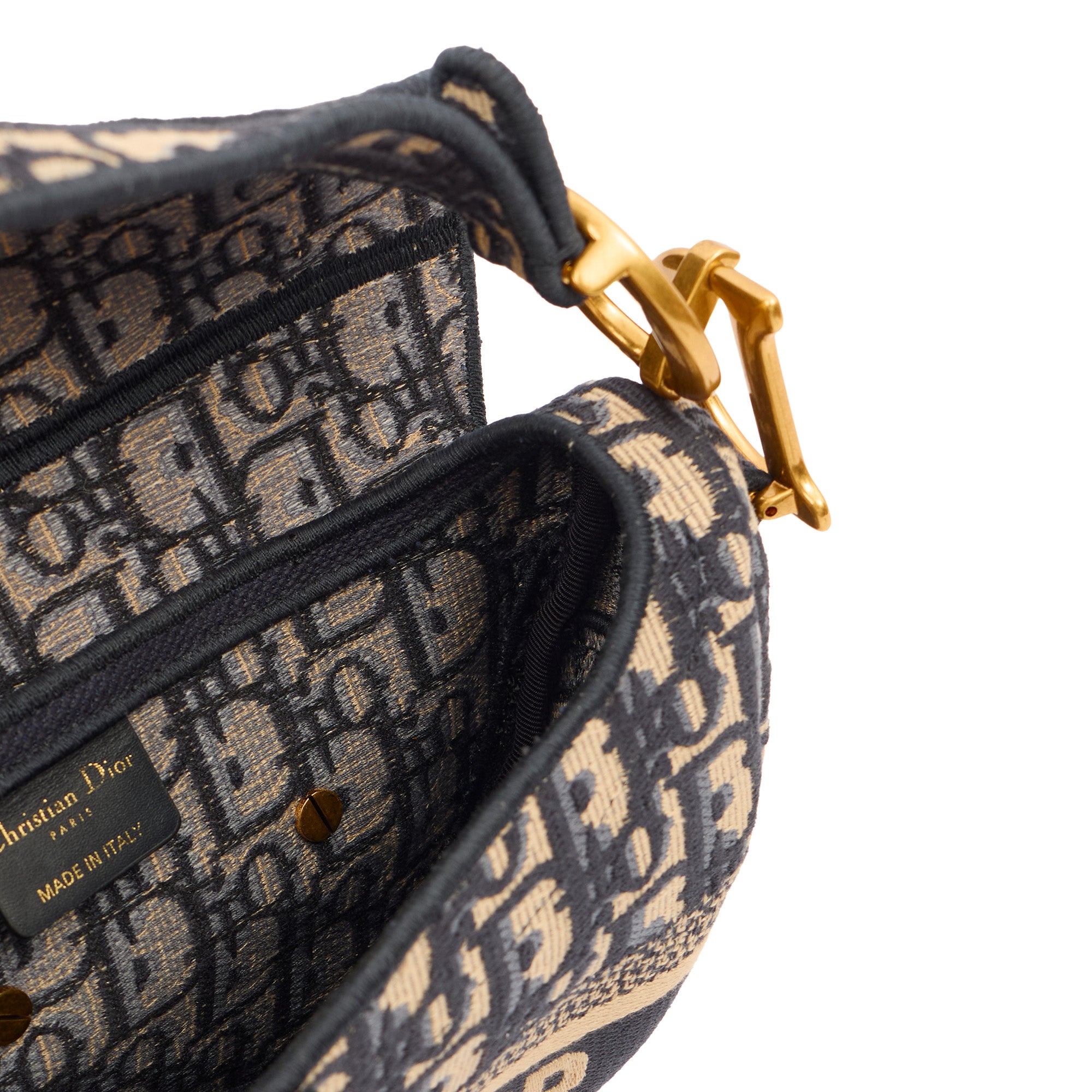 Christian Dior Shoulder Bag Saddle Bag in Blue, Dior Oblique