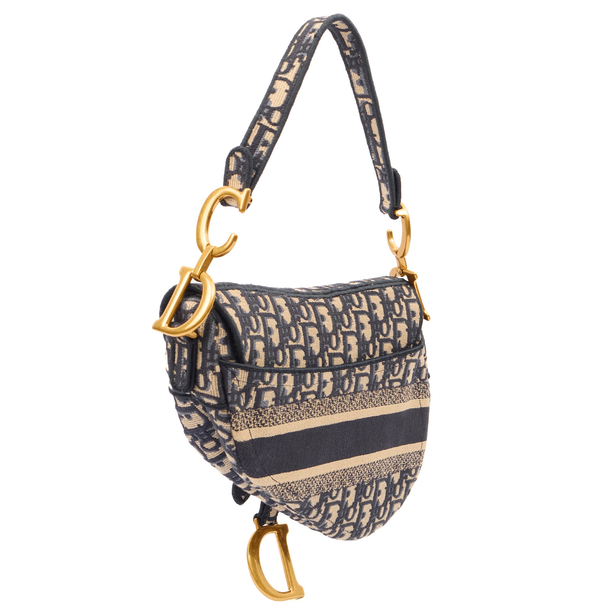 Christian Dior Shoulder Bag Saddle Bag in Blue, Dior Oblique