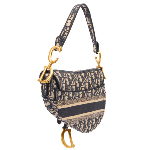 Picture of Christian Dior Shoulder Bag Saddle Bag in Blue, Dior Oblique Embroidery