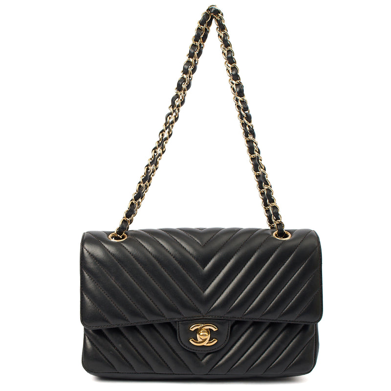 Picture of Chanel Shoulder Bag Chevron Flap Bag  in Black, Lambskin Leather