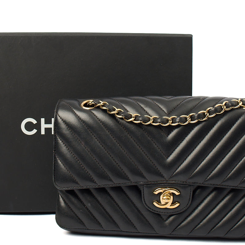 Picture of Chanel Shoulder Bag Chevron Flap Bag  in Black, Lambskin Leather