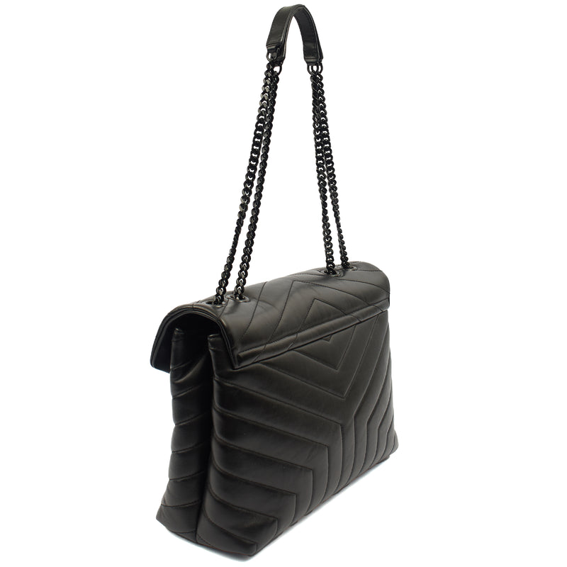 Picture of Saint Laurent Shoulder Bag Lou Lou - Medium in Black, Leather