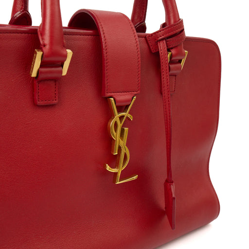 Picture of Saint Laurent Tote Downtown Cabas Satchel in Red, Calfskin Leather